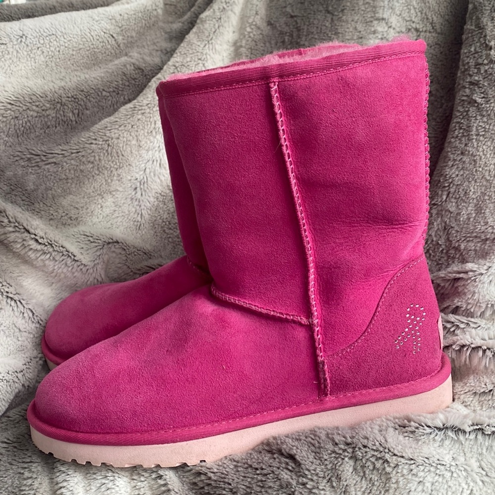 EUC Uggs Pink Breast Cancer Research Boots Size 8